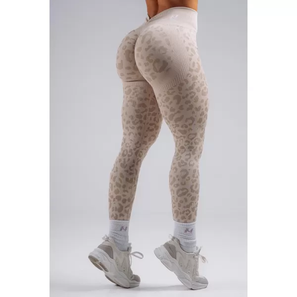  Kompresijske push-up pajkice z leopardjim potiskom NEBBIA PRIMAL 849 KREMNI LEOPARD 