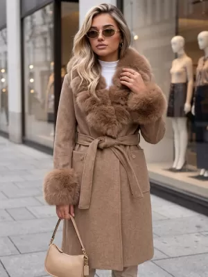 Ženski plašč DSTREET TY6075 KARAMELA