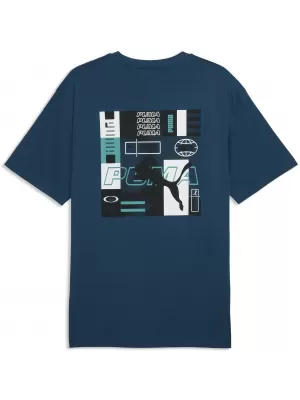 Moška majica s kratkimi rokavi PUMA GRAPHICS RELAXED STACKED TEE 69436836 POLNOČNI BENCIN