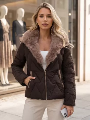 Ženska jakna DSTREET TY6084 RJAVA
