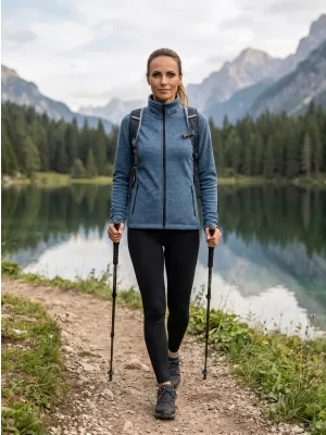 Ženski pulover iz mikro flisa MALFINI FACTOR 853 TEMNI DENIM POUDARKI