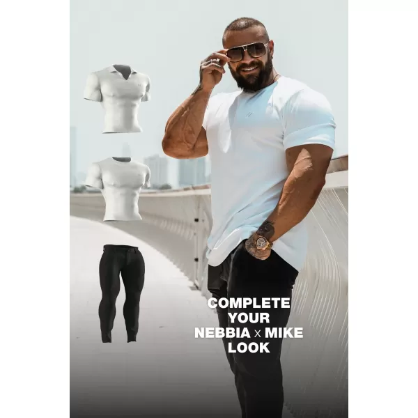  Moške majice s kratkimi rokavi NEBBIA MIKE MUSCLE FIT POLO 157 BELA 