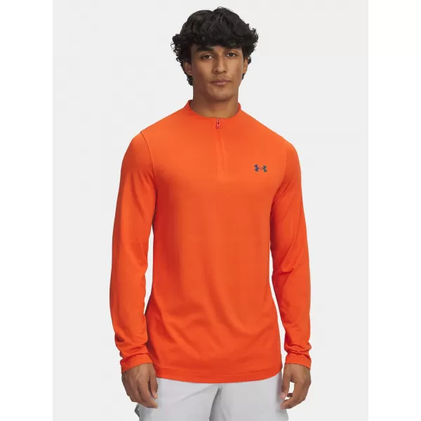  Moška majica s kratkimi rokavi UNDER ARMOUR VANISH ELITE SEAMLESS 1/4 ZP 1382798-844 ORANŽNA 