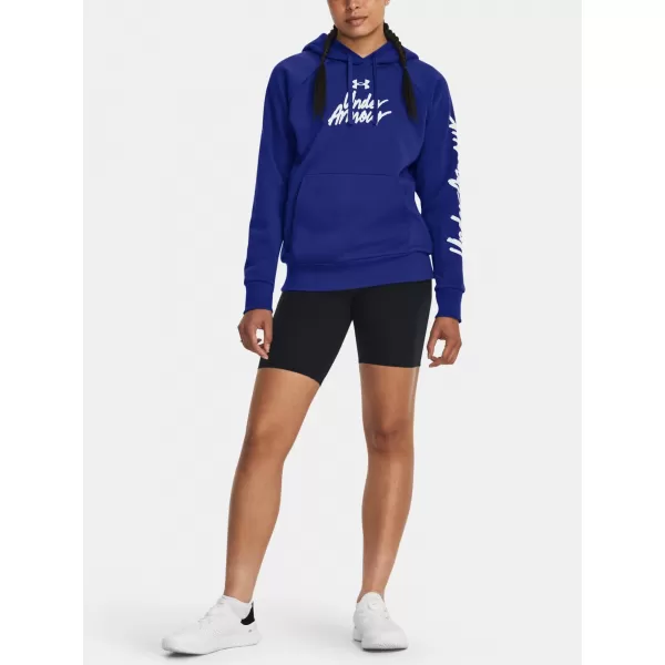  Ženski pulover UNDER ARMOUR UA RIVAL FLEECE GRAPHIC HDY 1379609-400 MODRA 