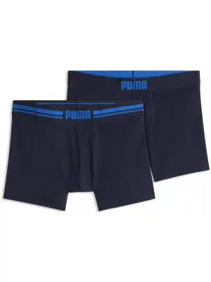 Moške boksarice PUMA MEN EVERYDAY PLACED LOGO BOXER 2P 93847619 MORNARSKO/MODRA