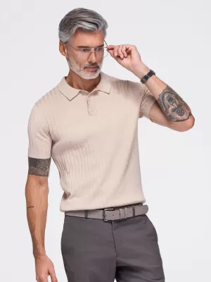 Moška polo majica OMBRE OM-POSS-0180 BEŽ