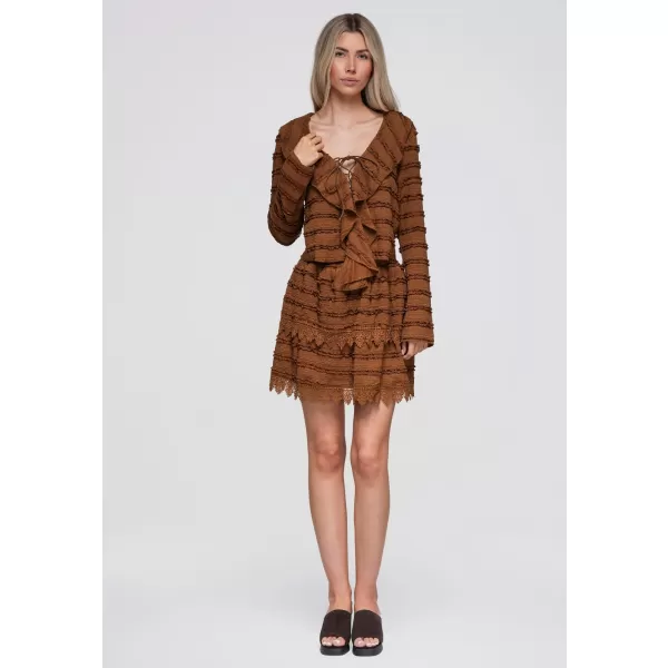  Ženska bluza OMBRE OW-TS-E0067 SVETLO RJAVA 