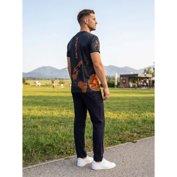  Moška vrhunska majica za prosti čas ALTISPORT VOJ/ALM130TR06 ČRNO-ORANŽNA 