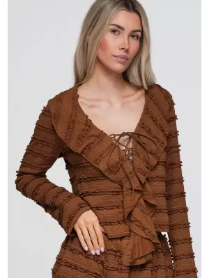 Ženska bluza OMBRE OW-TS-E0067 SVETLO RJAVA