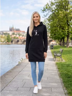 Ženski podaljšan pulover ALTISPORT ALW091419 ČRNO ROZA