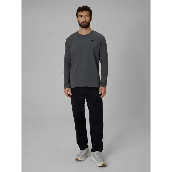  Moška majica z dolgimi rokavi 4F WMM00TLONM611 TEMNO SIV MELANŽ 