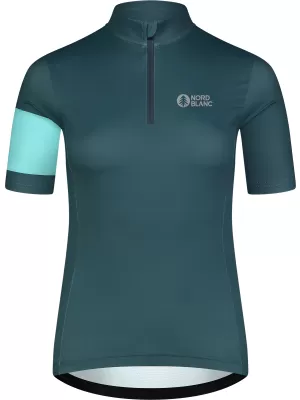 Ženski kolesarski dres NORDBLANC ENTHUSIAST NBSLF8084 ZELENA