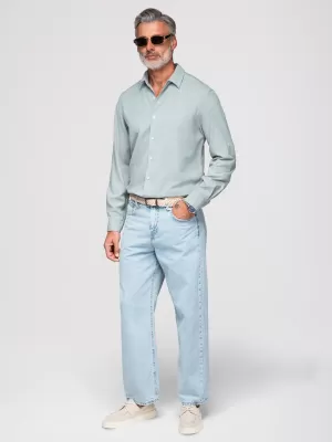 Moška srajca OMBRE OM-SHCS-0190 PASTELNO ZELENA