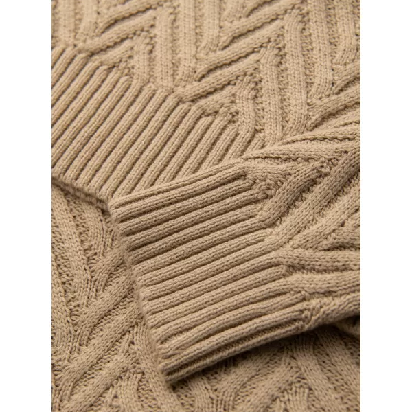  Moški pulover OMBRE OM-SWSW-0190 PESEK 