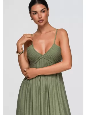 Obleka OMBRE OW-DLR-E0009 ZELENA
