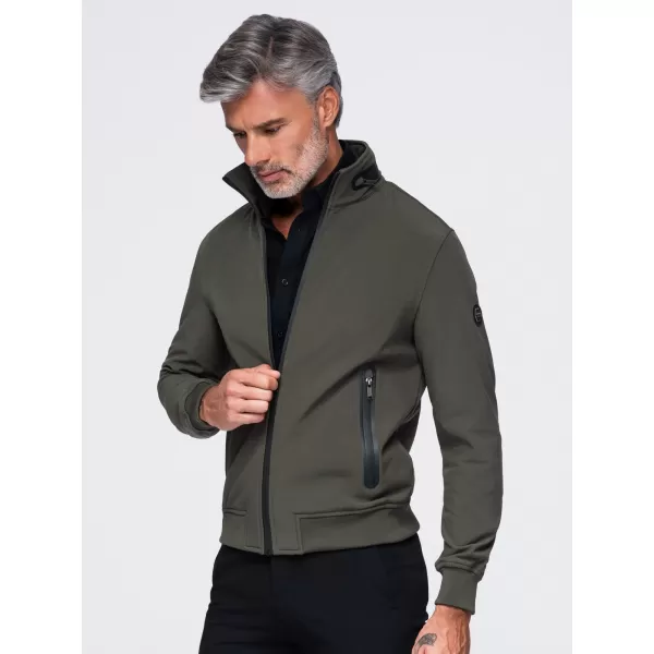  Moška jakna s kapuco OMBRE OM-JANP-0233 TEMNO OLIVNO 
