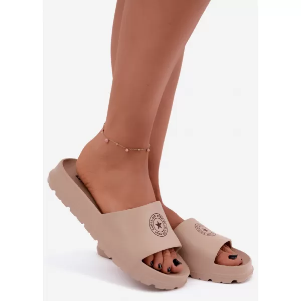  Ženski copati BIG STAR SHOES UU274074 ODTENKI RJAVE IN BEŽ 