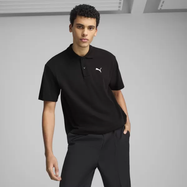  Moška majica s kratkimi rokavi z ovratnikom PUMA WARDROBE ESS PIQUE RELAXED POLO 62965701 ČRNA PUMA 