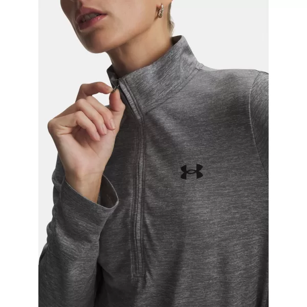  Ženska majica s kratkimi rokavi UNDER ARMOUR TECH 1/2 ZIP- TWIST 1384225-709 SIVI POUDARKI 