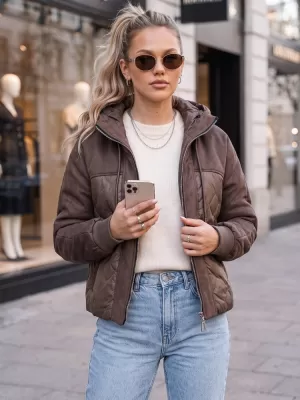 Ženska jakna DSTREET TY6092 RJAVA
