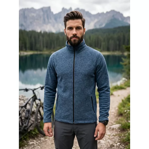  Moški pulover iz mikro flisa MALFINI FACTOR 852 TEMNI DENIM POUDARKI 