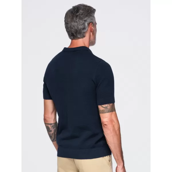  Moška polo majica OMBRE OM-POSS-0178 MORNARSKO MODRA 