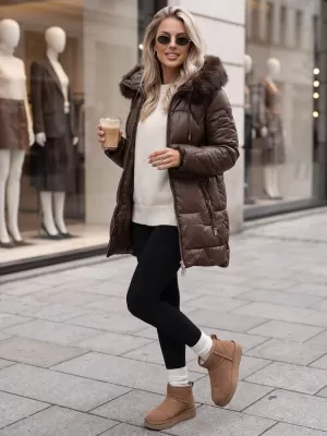 Ženska jakna DSTREET TY5757 RJAVA