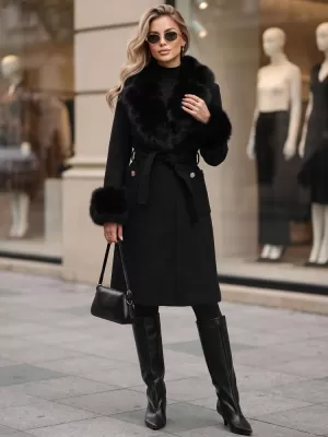 Ženski plašč DSTREET TY6074 ČRNA