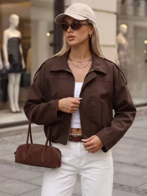 Ženska jakna DSTREET TY5956 RJAVA