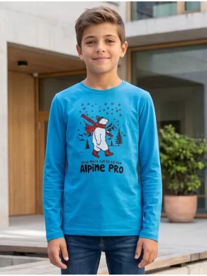Otroška majica s kratkimi rokavi ALPINE PRO ECCO 2 NEON ATOMIC BLUE PA VARIANTA