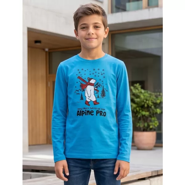  Otroška majica s kratkimi rokavi ALPINE PRO ECCO 2 NEON ATOMIC BLUE PA VARIANTA 