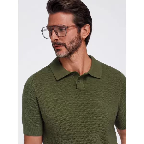  Moška polo majica OMBRE OM-POSS-0178 OLIVNO 