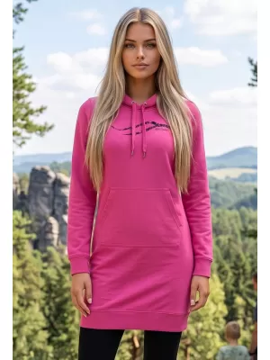 Ženski podaljšan pulover ALTISPORT ALW001419 MAGENTA
