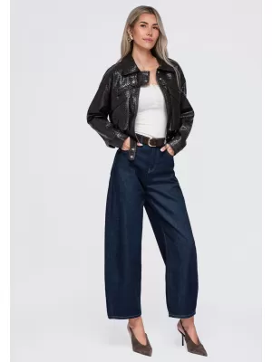 Ženska jakna OMBRE OW-JAFL-0148 RJAVA