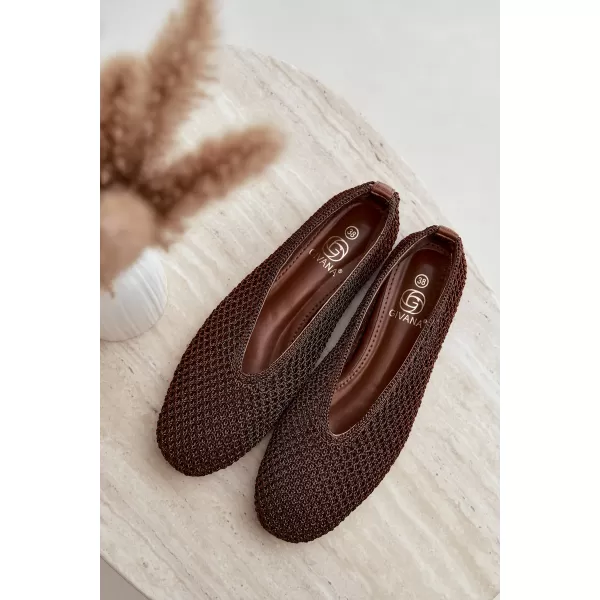  Ženske balerinke BOTO CH956 KAKI 