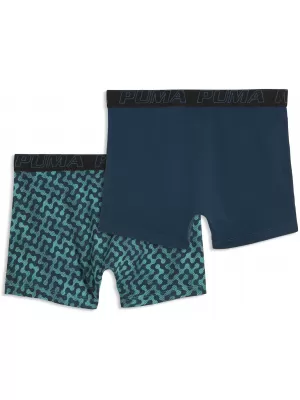 Moške boksarice PUMA MEN GRAPHICAL PRINT BOXERS 2P 94780403 ZELENA KOMBINACIJA