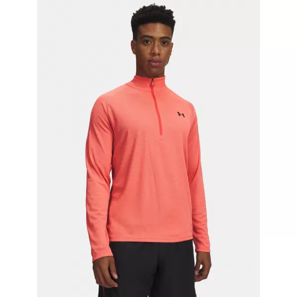  Moška majica s kratkimi rokavi UNDER ARMOUR TECH TEXTURED 1/2 ZIP 1382797-690 RDEČA 