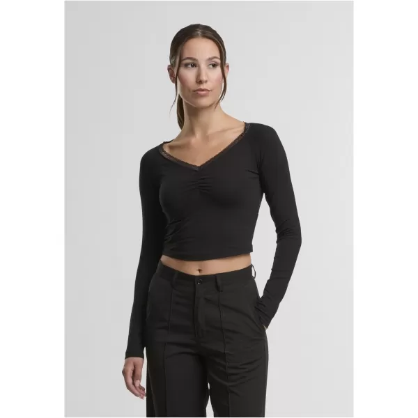  Ženska majica s kratkimi rokavi URBAN CLASSICS TB7729-00007 ČRNA 
