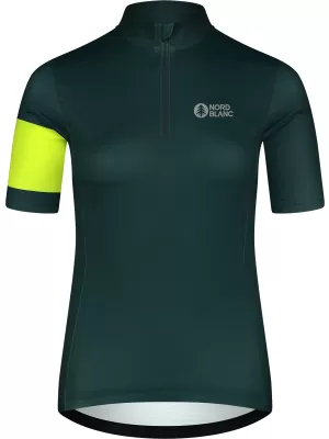Ženski kolesarski dres NORDBLANC ENTHUSIAST NBSLF8084 ZELENA