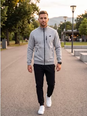 Moški pulover 4F WMM00TSWSM2547 HLADNO SVETLO SIV MELANGE