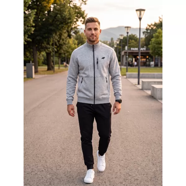  Moški pulover 4F WMM00TSWSM2547 HLADNO SVETLO SIV MELANGE 