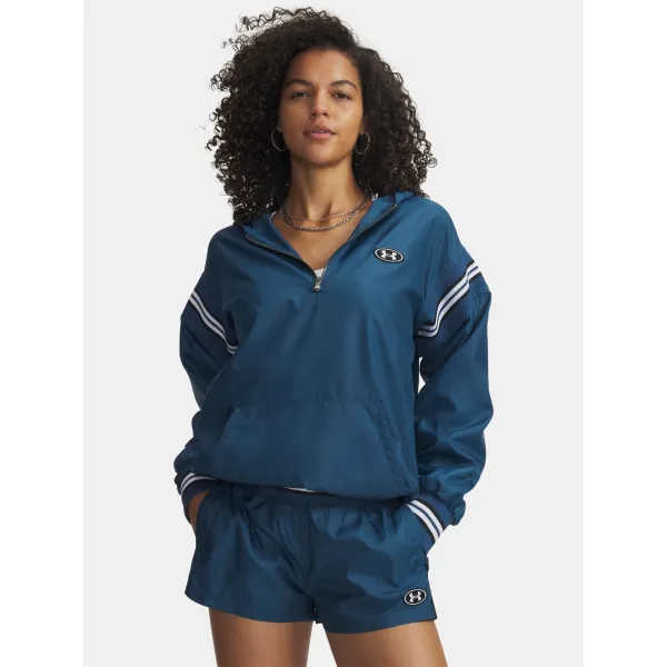  Ženska jakna UNDER ARMOUR ICON WOVEN HERITAGE QZ 6009946-498 MODRA 