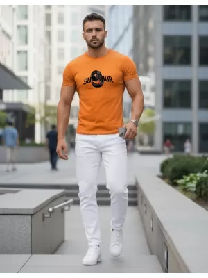 Moška majica s kratkimi rokavi DSTREET NX5019R-OR ORANŽNA