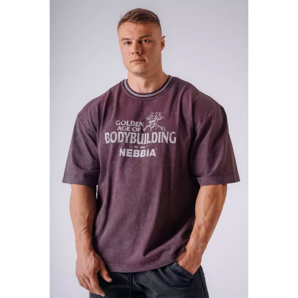  Moške majice s kratkimi rokavi NEBBIA OLYMPIA HEAVYWEIGHT COTTON 941 KLARET 