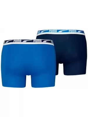 Moške boksarice PUMA MEN EVERYDAY MULTI LOGO BOXER 2P 93832504 MODRA KOMBINACIJA