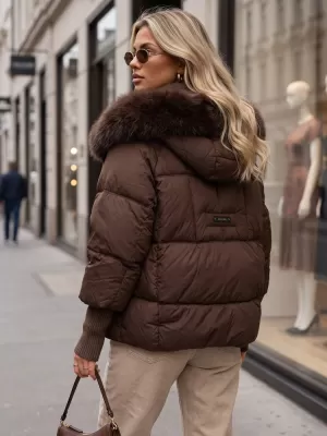 Ženska jakna DSTREET TY5744 RJAVA