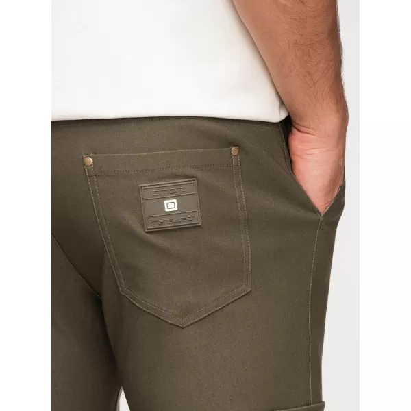  Moške hlače OMBRE P1515 TEMNO OLIVNO ZELENA 