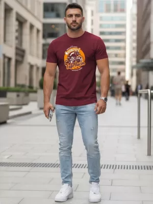 Moška majica s kratkimi rokavi DSTREET NX5095R-BU BORDO