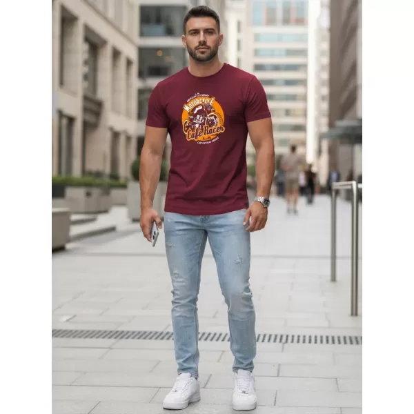 Moška majica s kratkimi rokavi DSTREET NX5095R-BU BORDO 