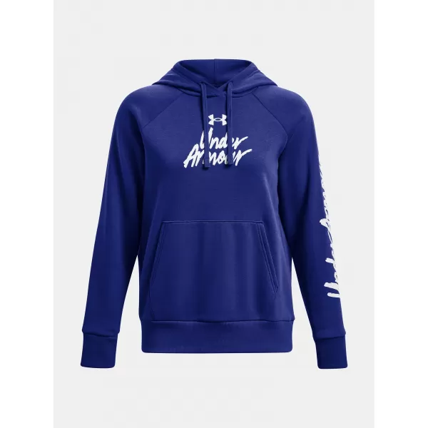  Ženski pulover UNDER ARMOUR UA RIVAL FLEECE GRAPHIC HDY 1379609-400 MODRA 